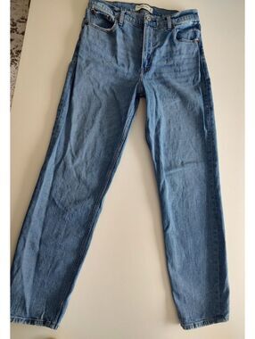 Abercrombie & Fitch Women's The Mom High Rise Blue Denim Jeans Size 28/6L
